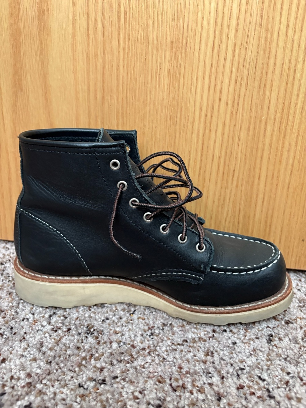 Red Wing Black Leather Moc Toe Boots - Picture 5 of 8